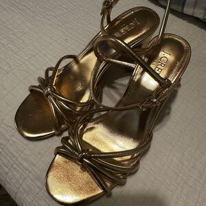 J. Crew strappy block heels